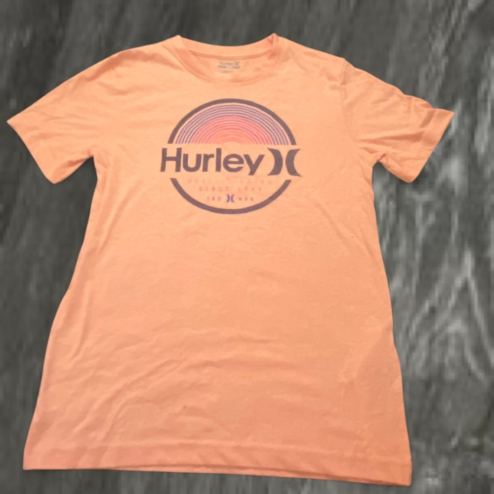 Hurley Light Peach Tee with Circular Graphic
